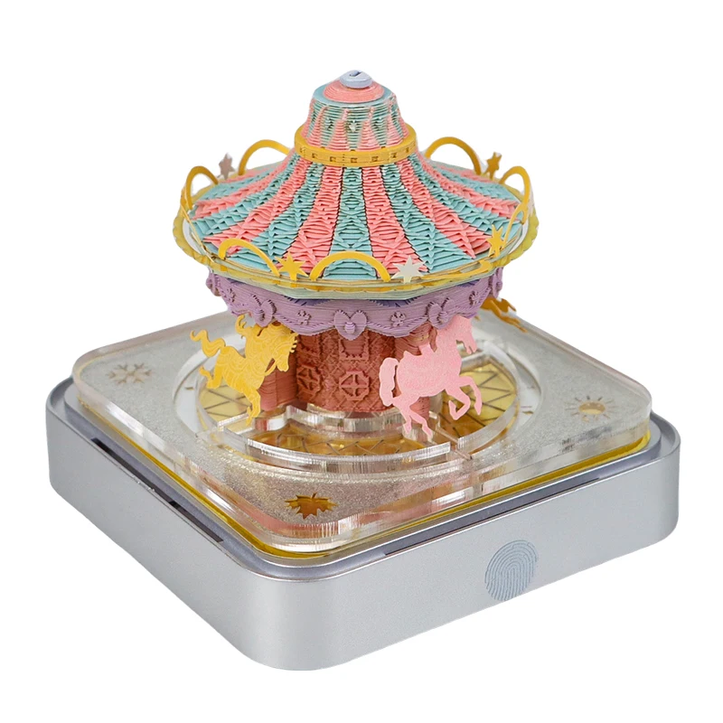 Creative 2025 Calendar Carousel Design 365 Date Calendar Ornament Home Desktop 3D Notepad With Light Gifts For Birthday