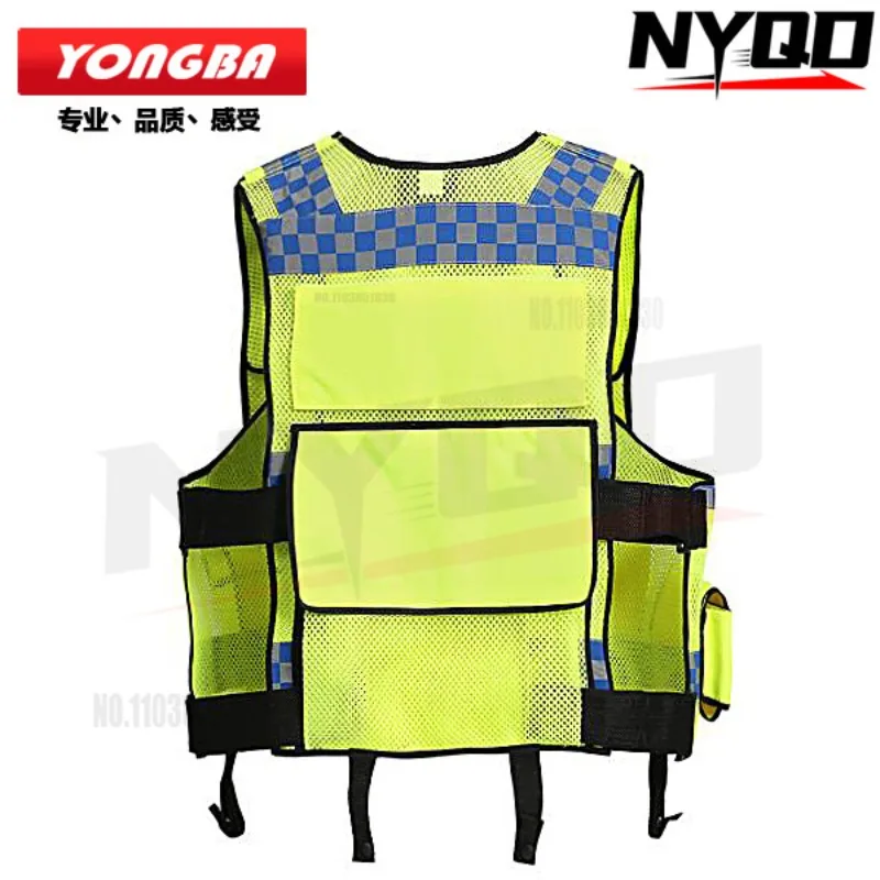 Motorcycle Vest Fluorescent Yellow Multi Pocket Reflective Vest Raincoat Vest Cycling Vest motorcycle armor vest riding vest