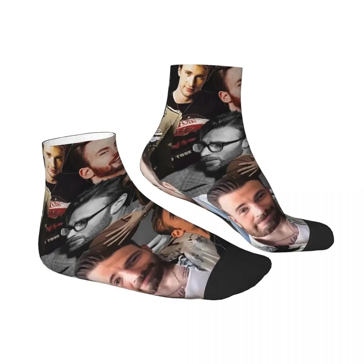 Chris Evans Collage Socks Harajuku High Quality Stockings All Season Socks Accessories for Unisex Christmas Gifts