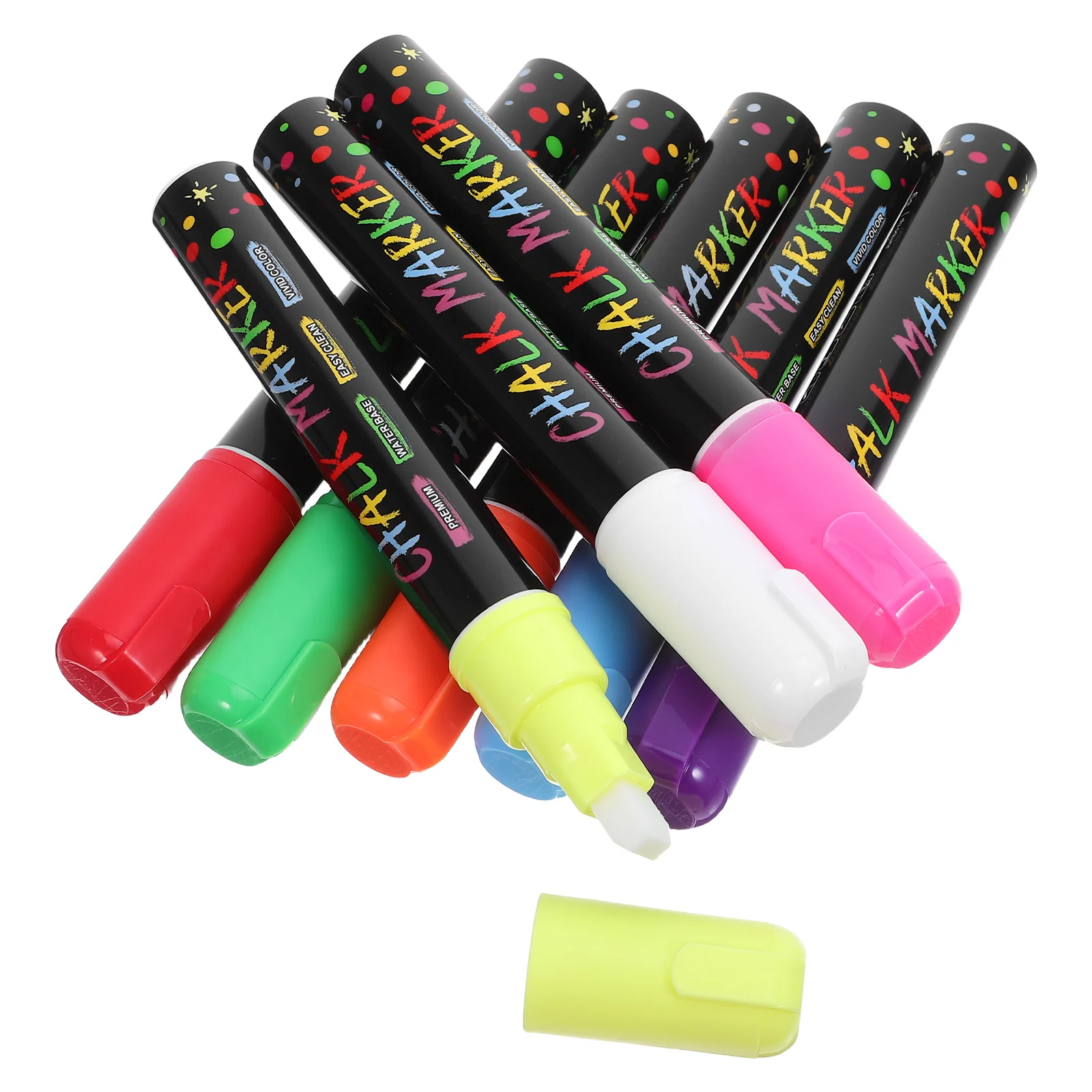 

8Pcs Chalkboard Marker Pens Liquid Chalk Erasable Wipeable Multicolor Thick Tip Markers for Blackboard Glass Window Writing
