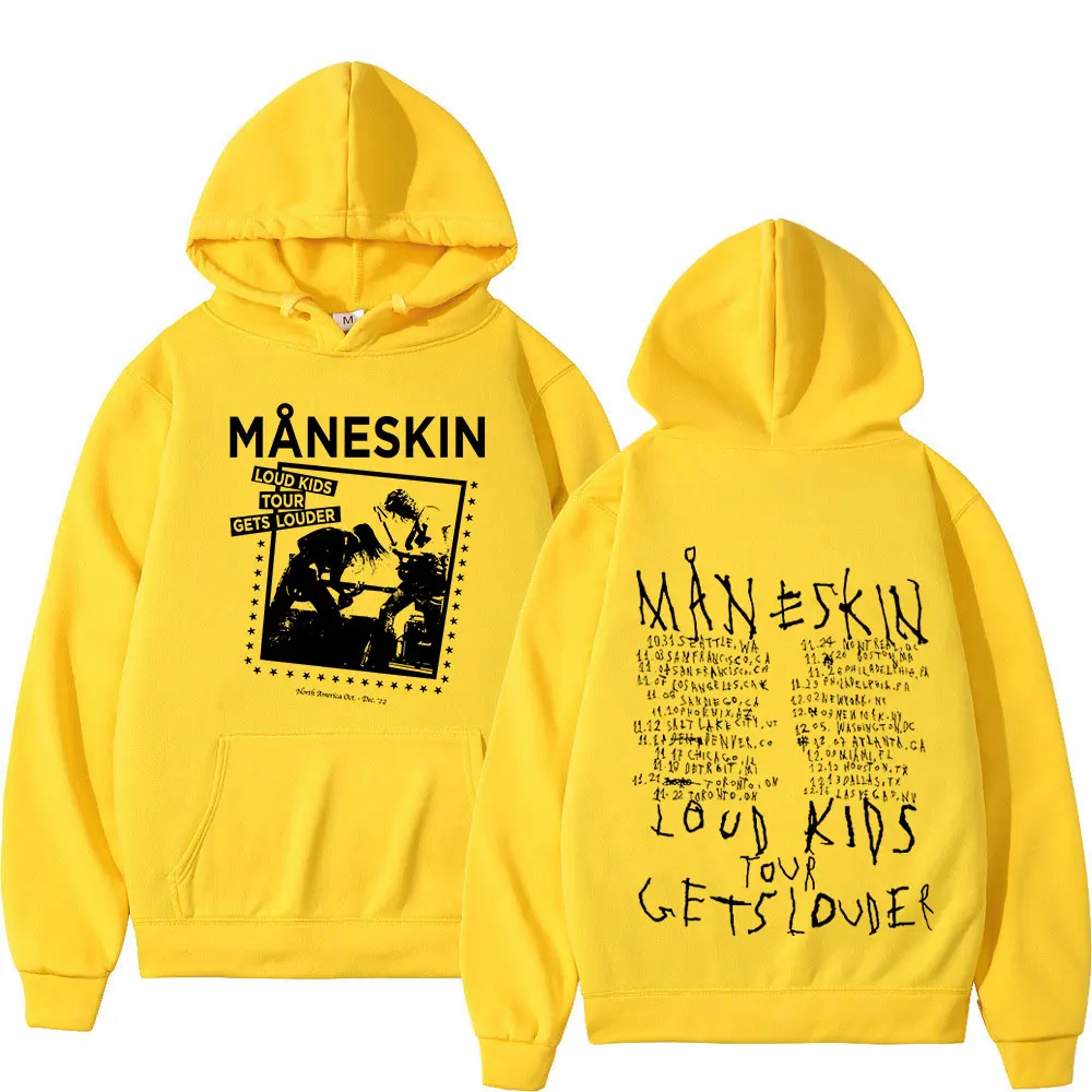 Italiaanse Rock Band Maneskin Hoodie Louds Kids Luider Tour Hoodies Mannen Vrouwen Vintage Hip Hop Oversized Sweatshirts hoody