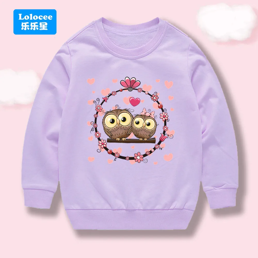 

Детский свитшот с длинными рукавами и круглым вырезом, милые пуловеры с цветочным принтом совы и птицы, рождественский костюм для девочек, хлопковые топы MTYH1
