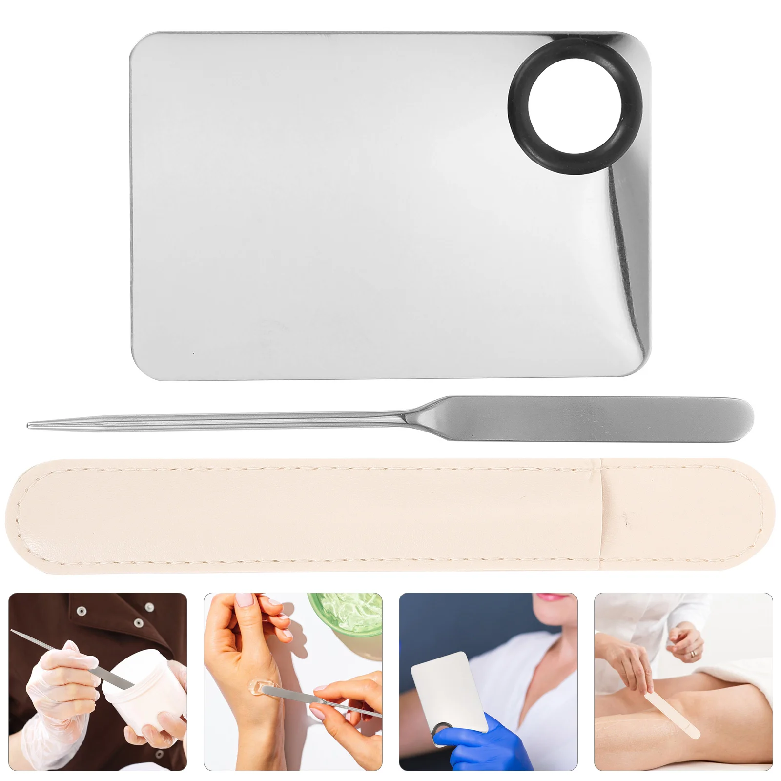 

1Set Makeup Spatula Korean Foundation Mixing Rod Stainless Steel Long Handle Spatula Tool for Pigment Blending