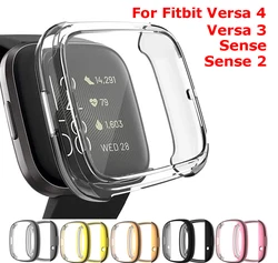 Screen Protector Case For Fitbit Versa 4 Soft TPU Screen Protector Cover For Fitbit Versa 3/Sense/Sense 2 Protective Cover Shell