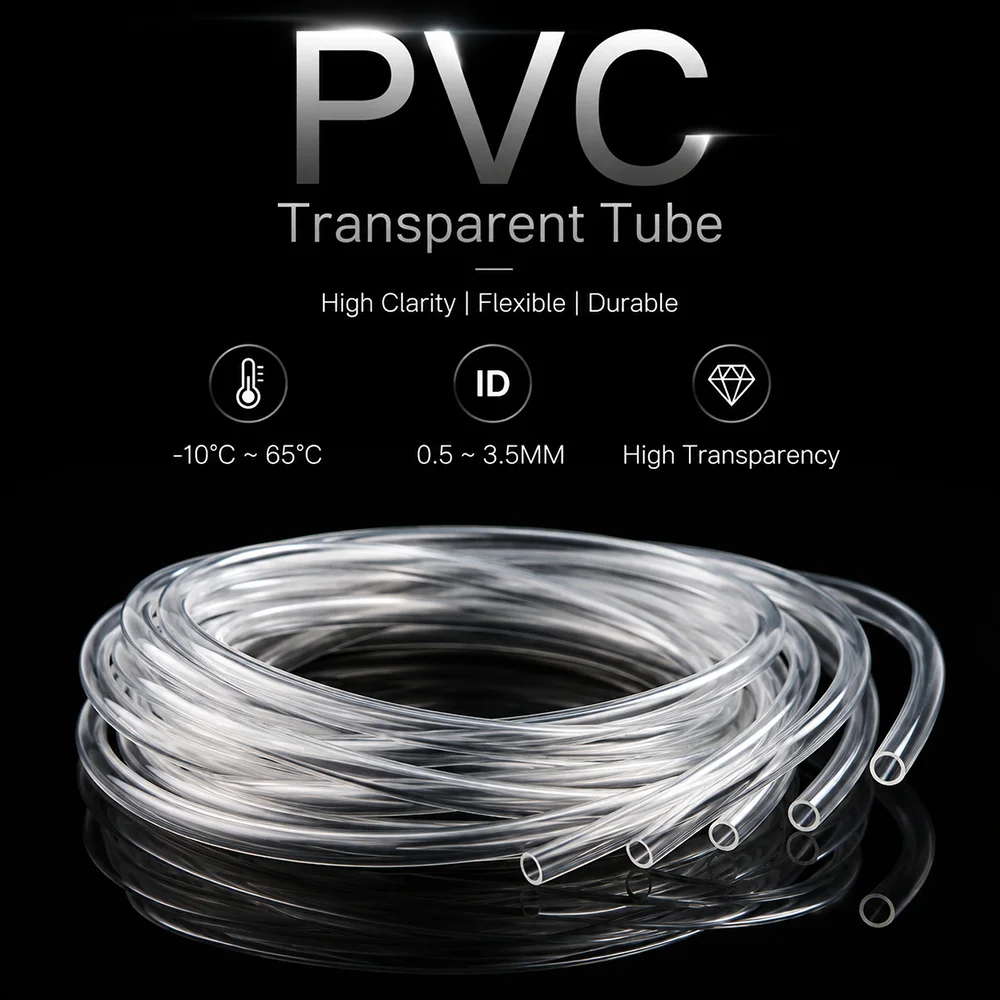 Capillary PVC Tube ID 0.5~3.5mm Insulated flame retardant high transparency industrial fluid guide pipe