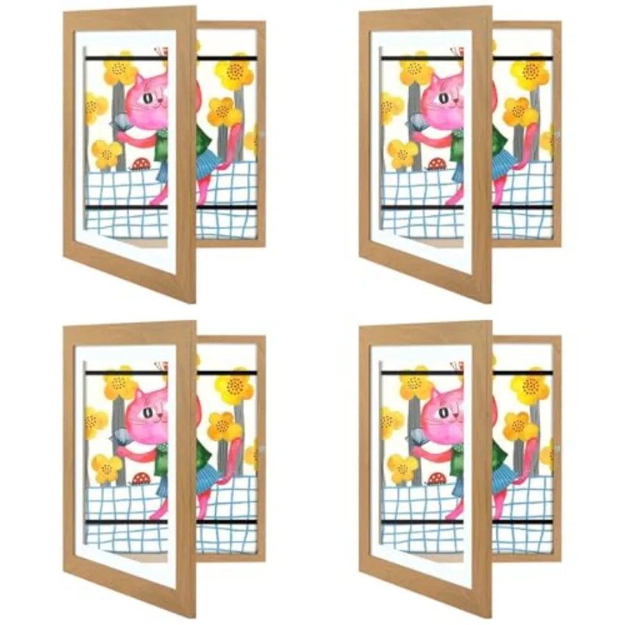 

10x12.5 Art Frames Front-Opening Picture Frame Set of 4 for Drawings Artworks Schoolwork Home Office Display in Various Colors