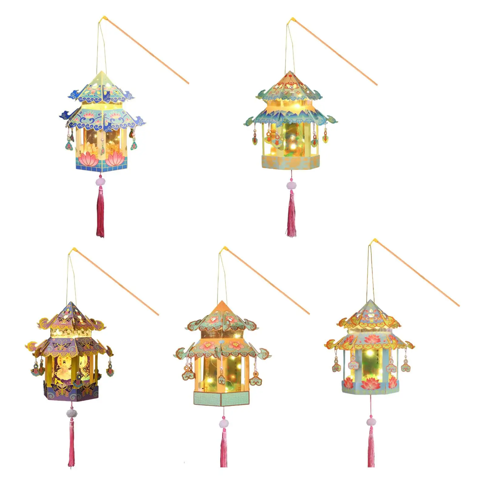 Chinese Lantern Craft Chinese Traditional Decor Festival Lantern DIY Set for Lantern Festival Home Events New Year Decor Holiday