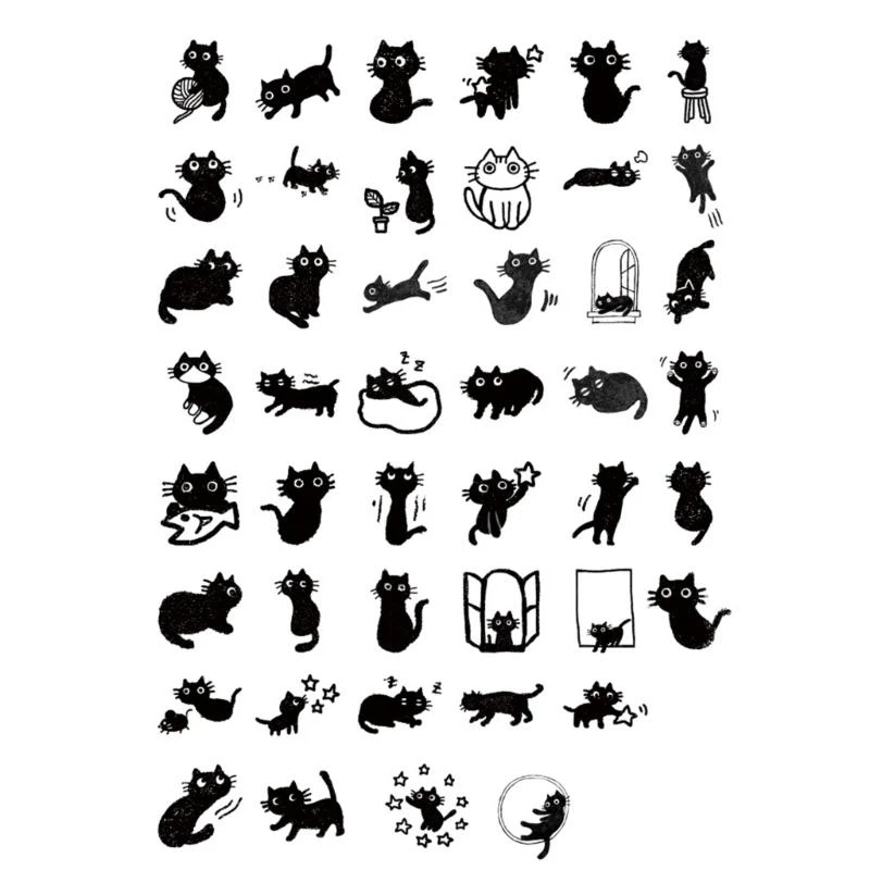 W89C 45X/Box Cats Tema Tema Pegatinas Botella agua Pegatinas decorativas Siginas para skateboards Scrapbooking