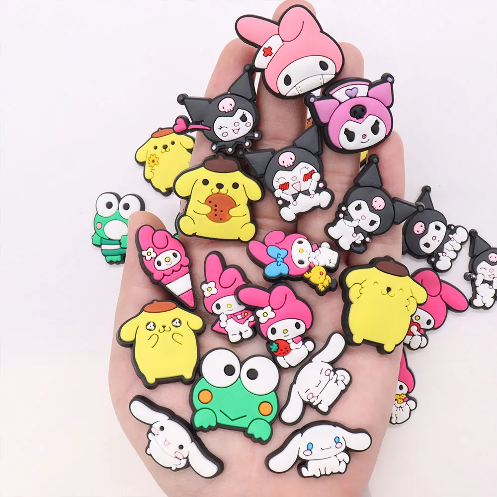 1-32pcs Lovely Kuromi Dog Frog Melody Shoes Charms Accessories Miniso Fashion Decoration Fit Children Holiday Gifts