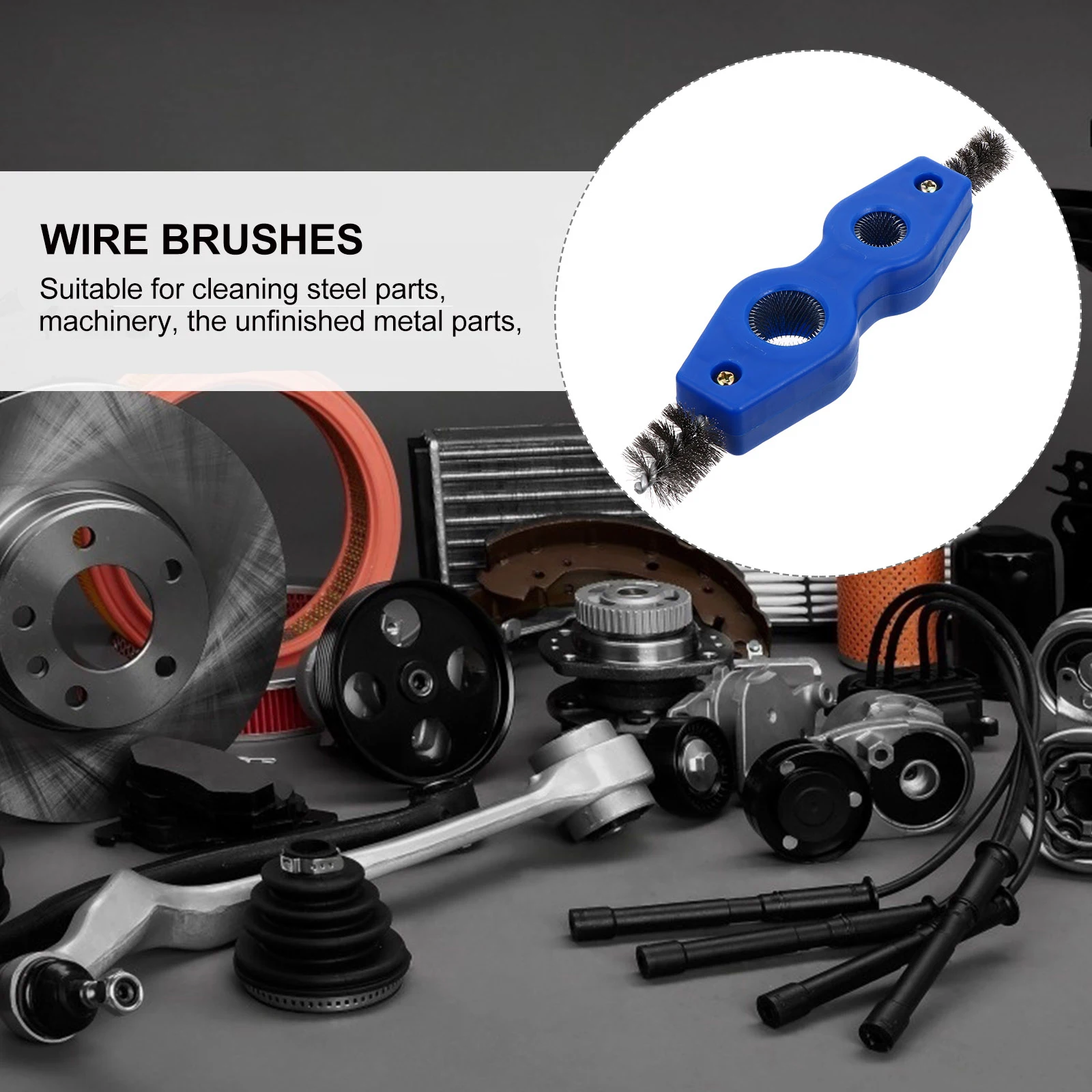 

Wire Brushes Steel Bristles Cleaning Car Scaling Anti Static Rust Removal Double Headed Long Decor