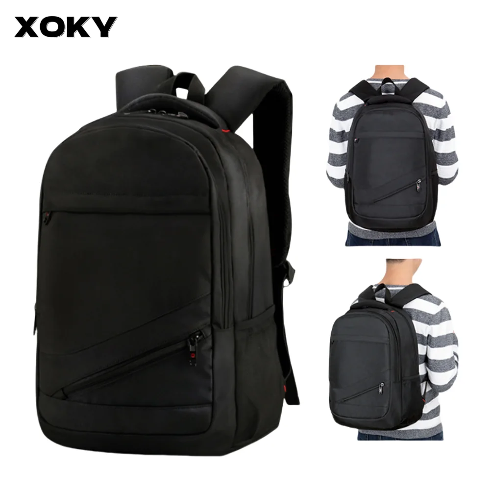 XOKY Large-capacity Student School Bag Casual Backpack Material Men Backpack Multi-functional Simple Bag Laptop Travel Backpack
