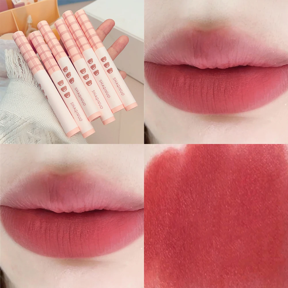 Matte Nude Pink Lipstick Pen Moisturizing Velvet Lip Liner Pencil Moisturizing Lasting Natural Lip Tint Korean Makeup Cosmetics