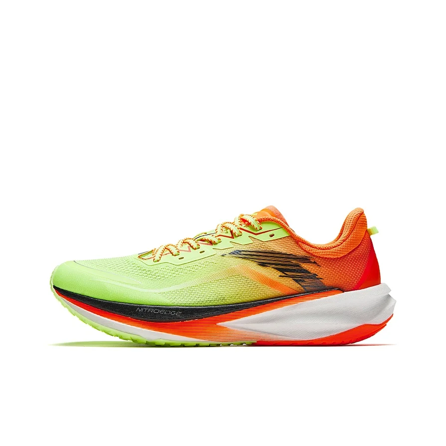 Anta Low top Nitrogen Technology, Full Length Irregular Shape Carbon Plate Training Running Shoes Men's Green Orange 912445599-7
