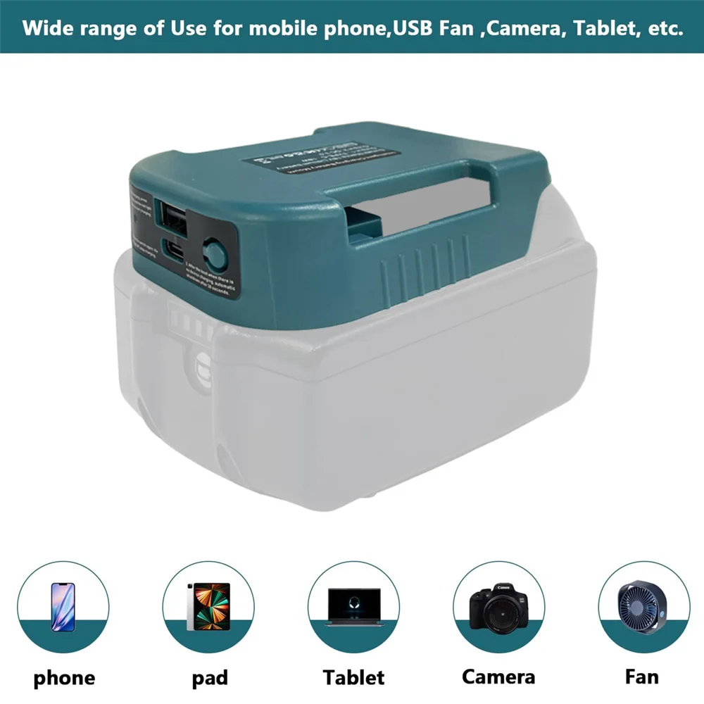 Imagem -06 - Suporte de Bateria Usb tipo c Adaptador de Carregador Carregamento Rápido Makita 18v Bl1840 Bl1850 Bl1860 Pcs
