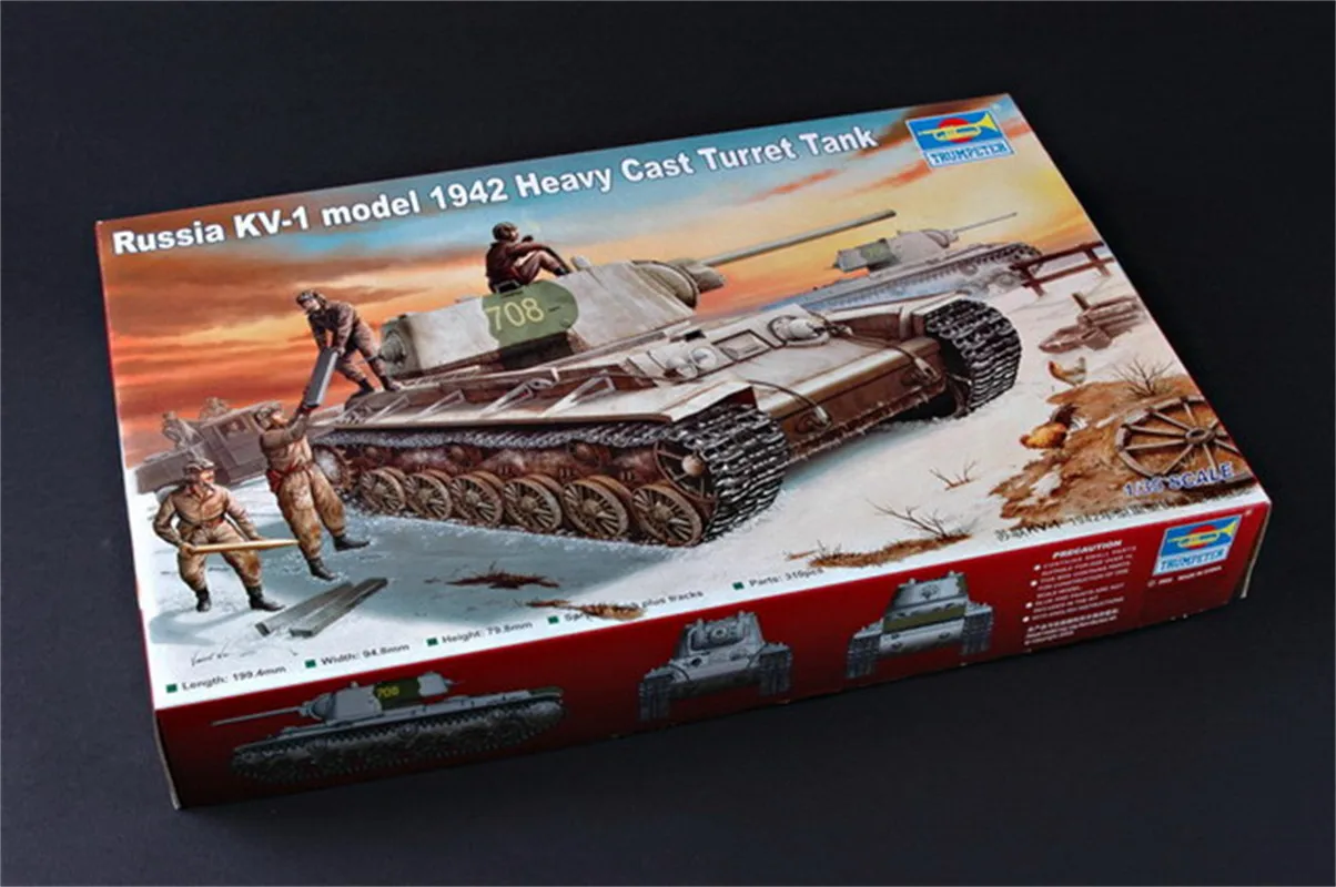 Trumpeter 00359 1/35 Scale Russia KV-1 model 1942 Heavy Cast Turret Tank Military Plastic Assembly Model Kits