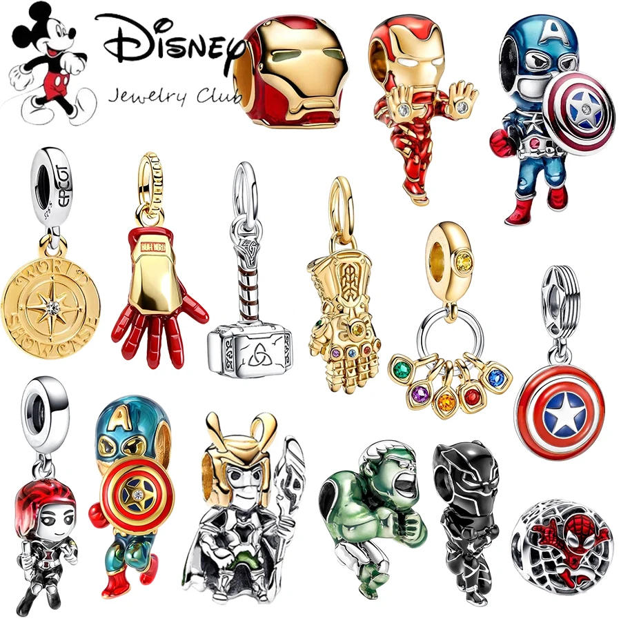 

MINISO Hot Sale MINISO Marvel Avengers Charm Iron Man、Hulk & Thor's Hammer Dangle Bead Fit Original Silver Bracelet Jewelry Gift