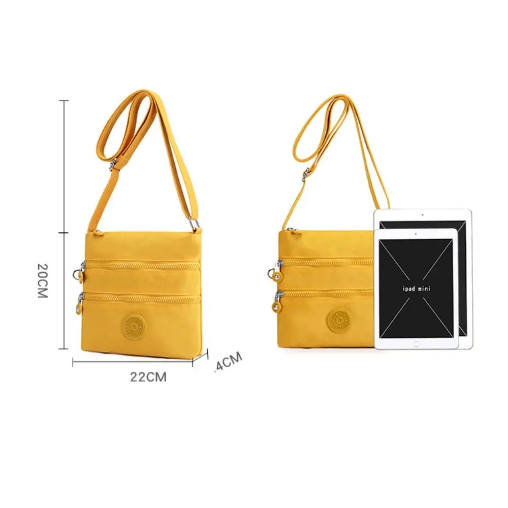 Nylon Fabric Shoulder Bag Fashion Waterproof Small Crossbody Bag Solid Color Messenger Bag Women