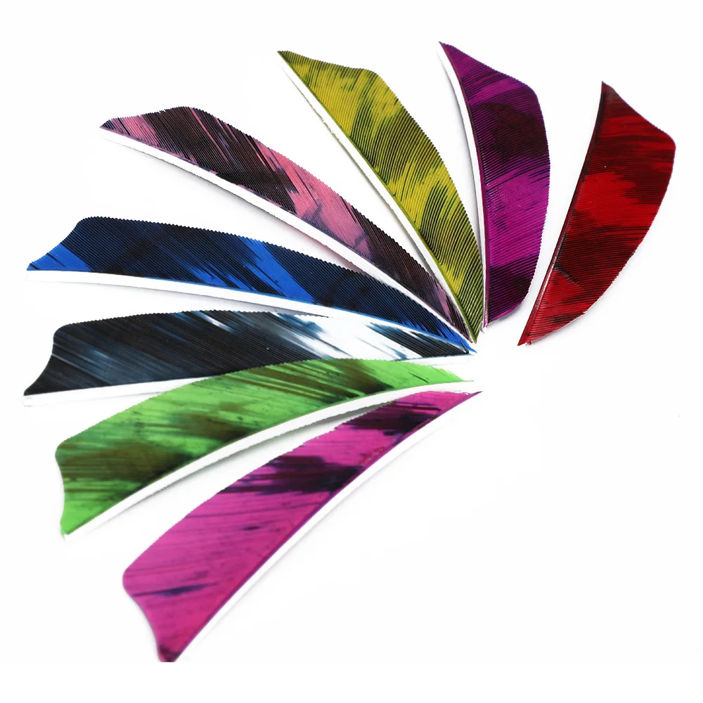 Archery 3Inch/4inch Arrow Vanes Camo Real Turkey Feather Natural Plumages Fletching Traditional Bow Hunting Shooting Accessories view 4