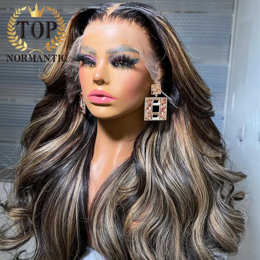 Topnormantic 250 Density Highlight Color Brazilian Hair Wig for Women Transprent 13x6 Wig Human Hair13x4 Lace Front Wigs