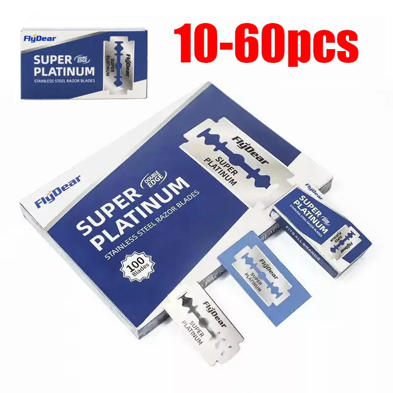 

10/20/40/60pcs Professional Stainless Steel Razor Blade Old-Fashioned Manual Double-Sided Razor Blade Men Safety Razor Blades