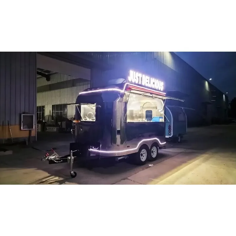Customized Bbq American Food Truck For Sale With Electric Kitchen Concession Food Cart Cooking Trailer Cart For Sale