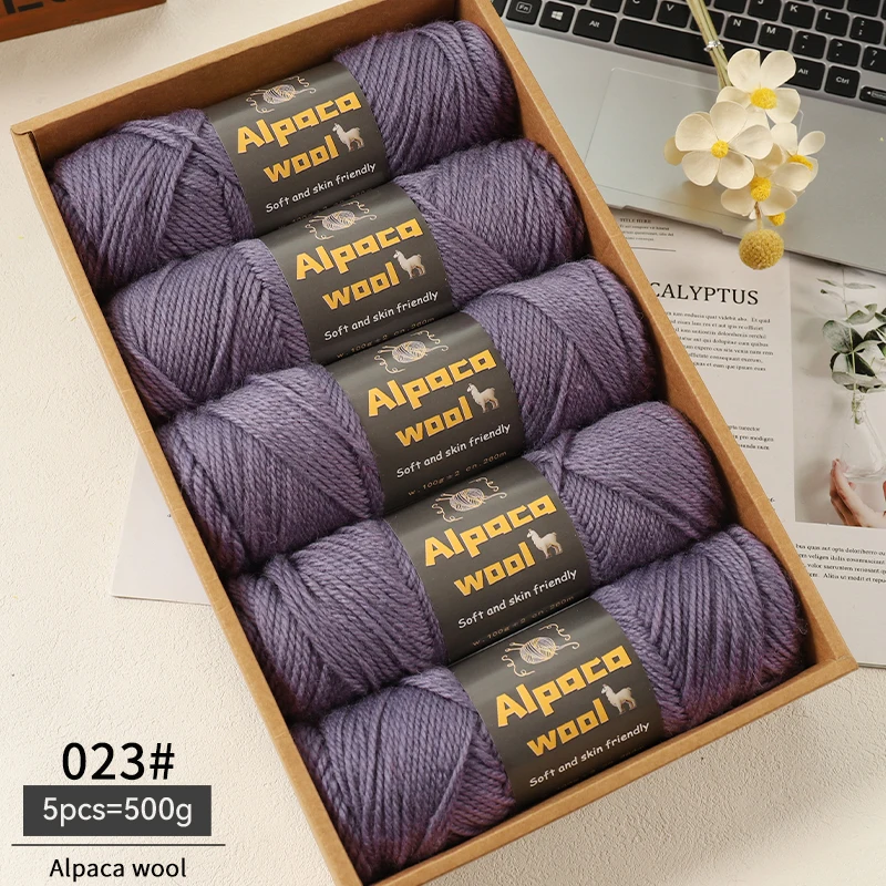 500g Alpacawol 245 dik breigaren Meerkleurig Herfst en winter Modieus cadeau voor mannen en vrouwen DIY breimateriaal Kit voor warme truien, jassen, sjaals, hoeden, handschoenen, beenwarmers,
