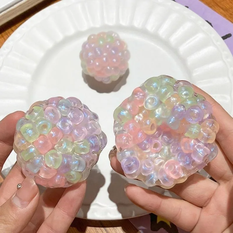 Bola antiestrés con cuentas pop blandas coloridas, juguete sensorial súper suave para adultos y niños, regalos para aliviar la ansiedad