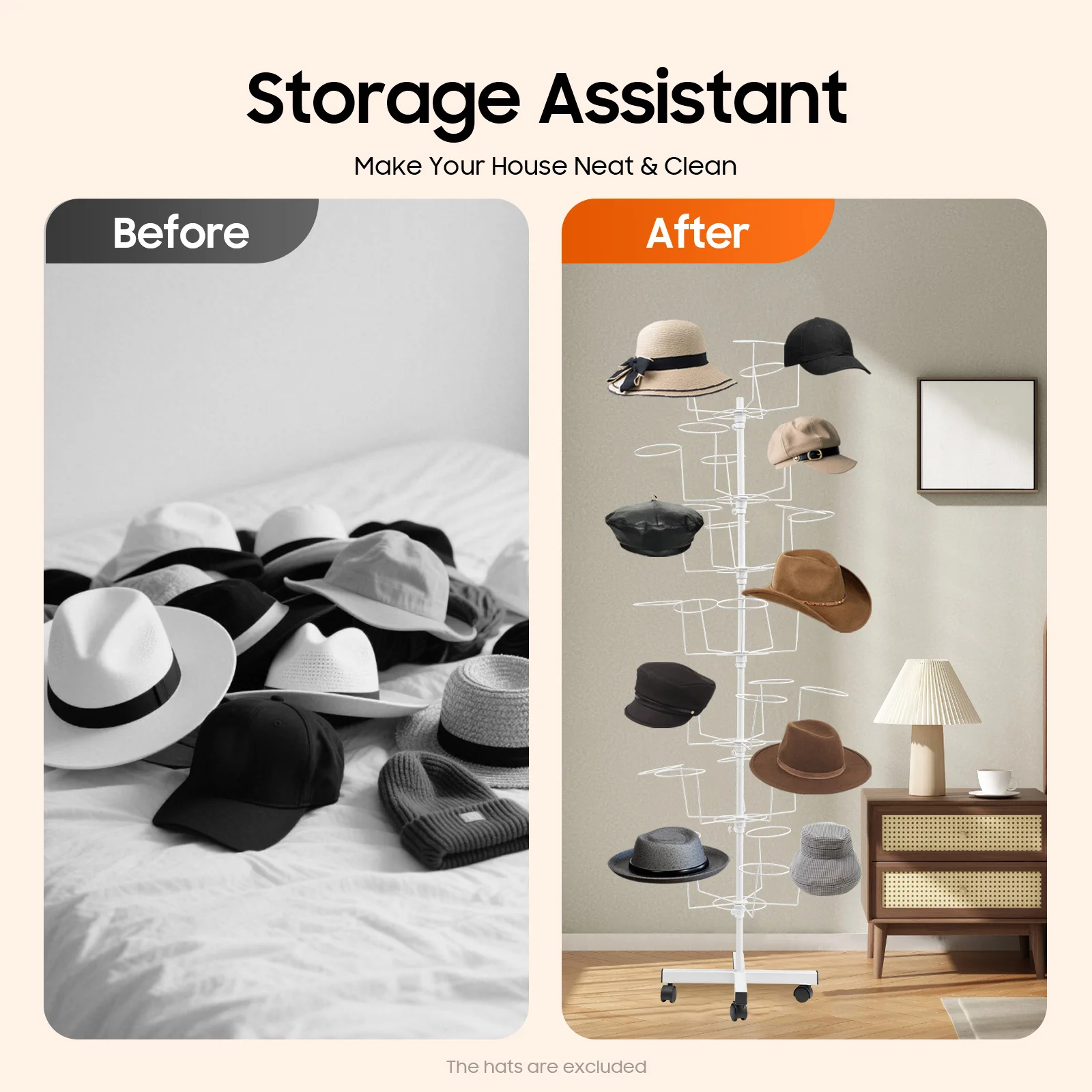 

Space-Saving Hat Rack: High-Quality, Stylish, and Convenient Storage for Home or Store