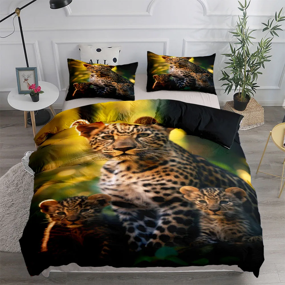 Great Cheetah Duvet Cover Set UK Single Double Queen King US Twin Full King Size Bed Linen Set Duvet Cover Bed Set Quilt Cover