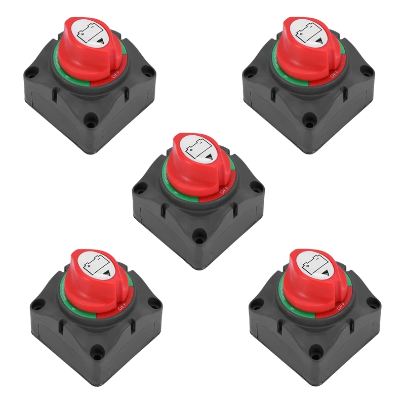 

5X 3 Position Disconnect Isolator Master Switch, 12-60V Battery Power Cut Off Kill Switch