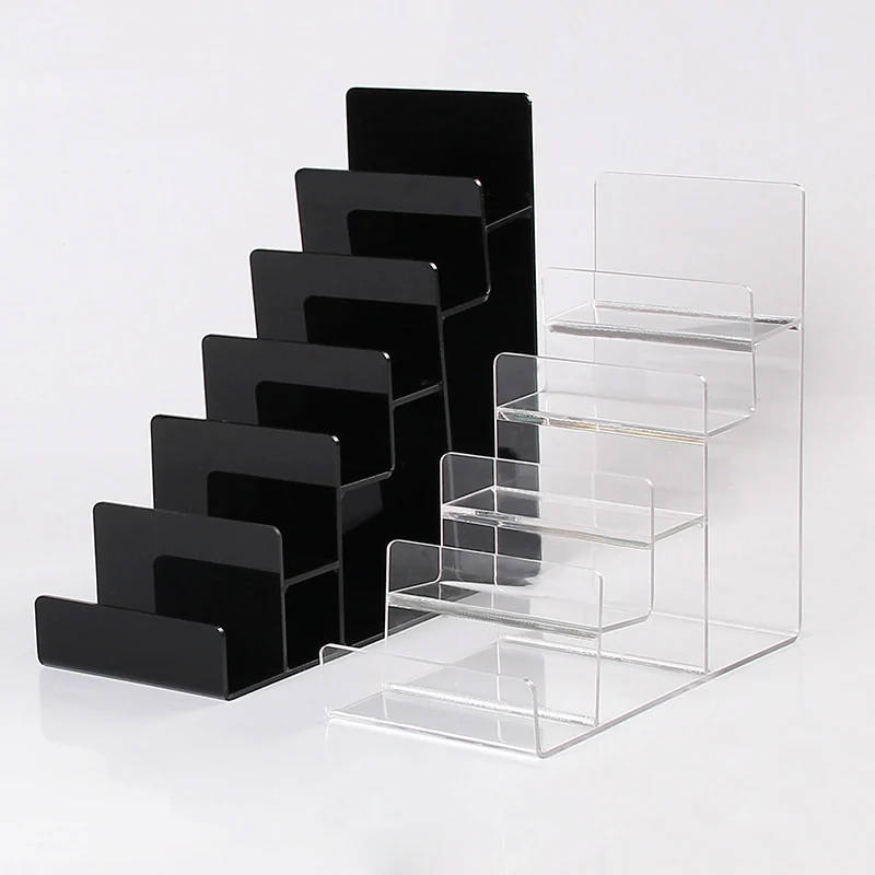 Customized. bag shop display ideas countertop leather wallet stand coin purse holder rack tabletop acrylic wallet display stand