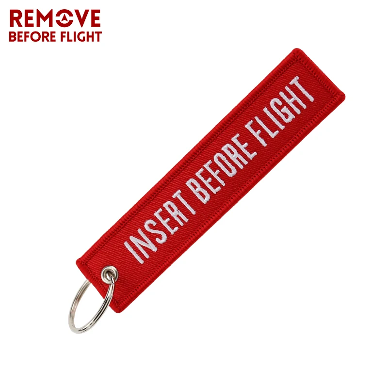 REMOVE BEFORE FLIGHT Keychain Launch Key Chain For Motorcycles Cars Backpack Pendant Key Tag Aviation Embroidery Key Fobs