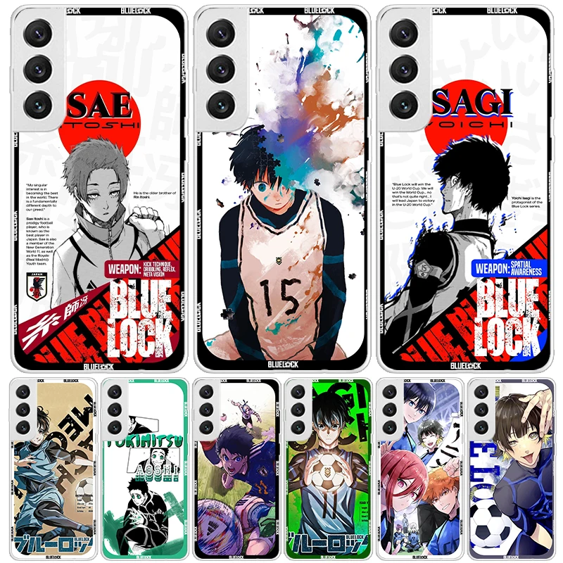 Blue Lock Anime Case Phone Cover for Samsung Galaxy S24 Ultra S23 Plus S22 + S21 S20 FE S10E S10 S9 S8 S7 Edge Trend Fundas