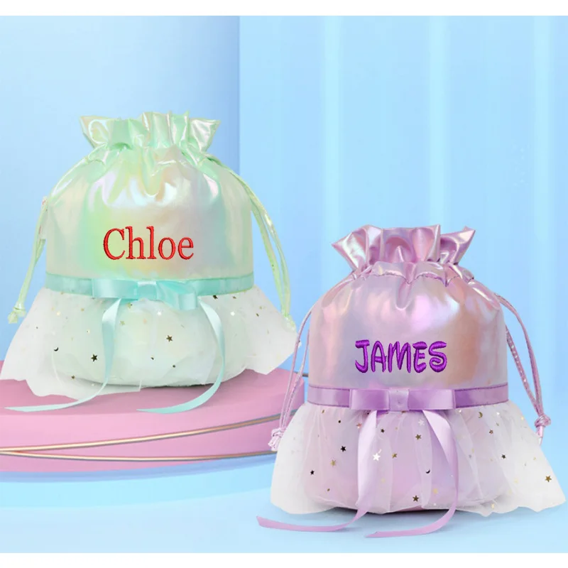 

Customized Name Dance Bag, Children's Drawstring Double Shoulder Dance Backpack, Sports Bag, Girl's Cute Personalized Ballet Bag