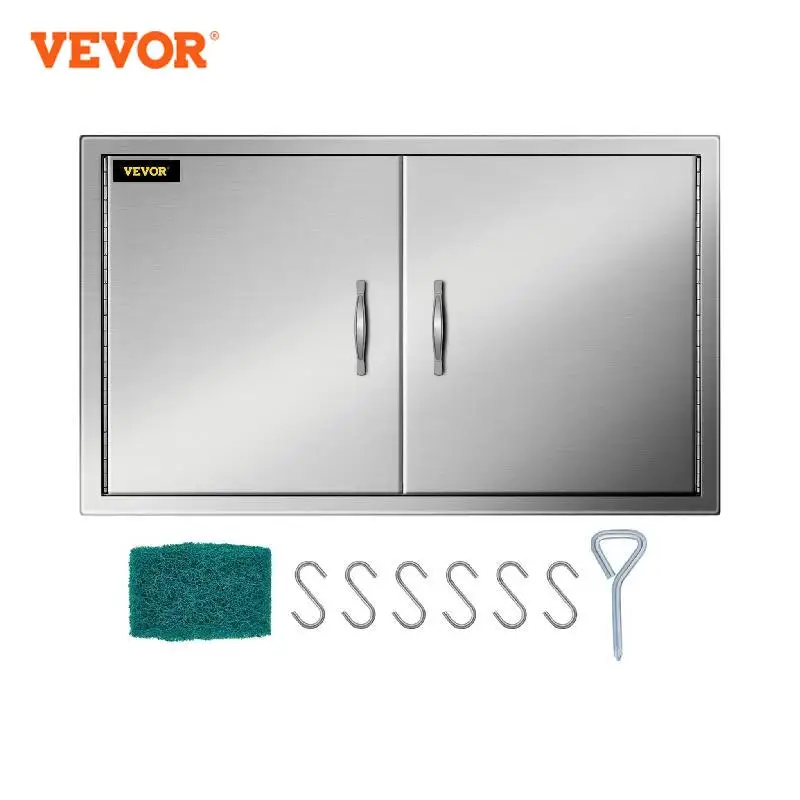 VEVOR BBQ Access Door 39W x 26H Inch Double BBQ Door Stainless Steel Outdoor Kitchen Doors for BBQ Island Grill Station Cabinet