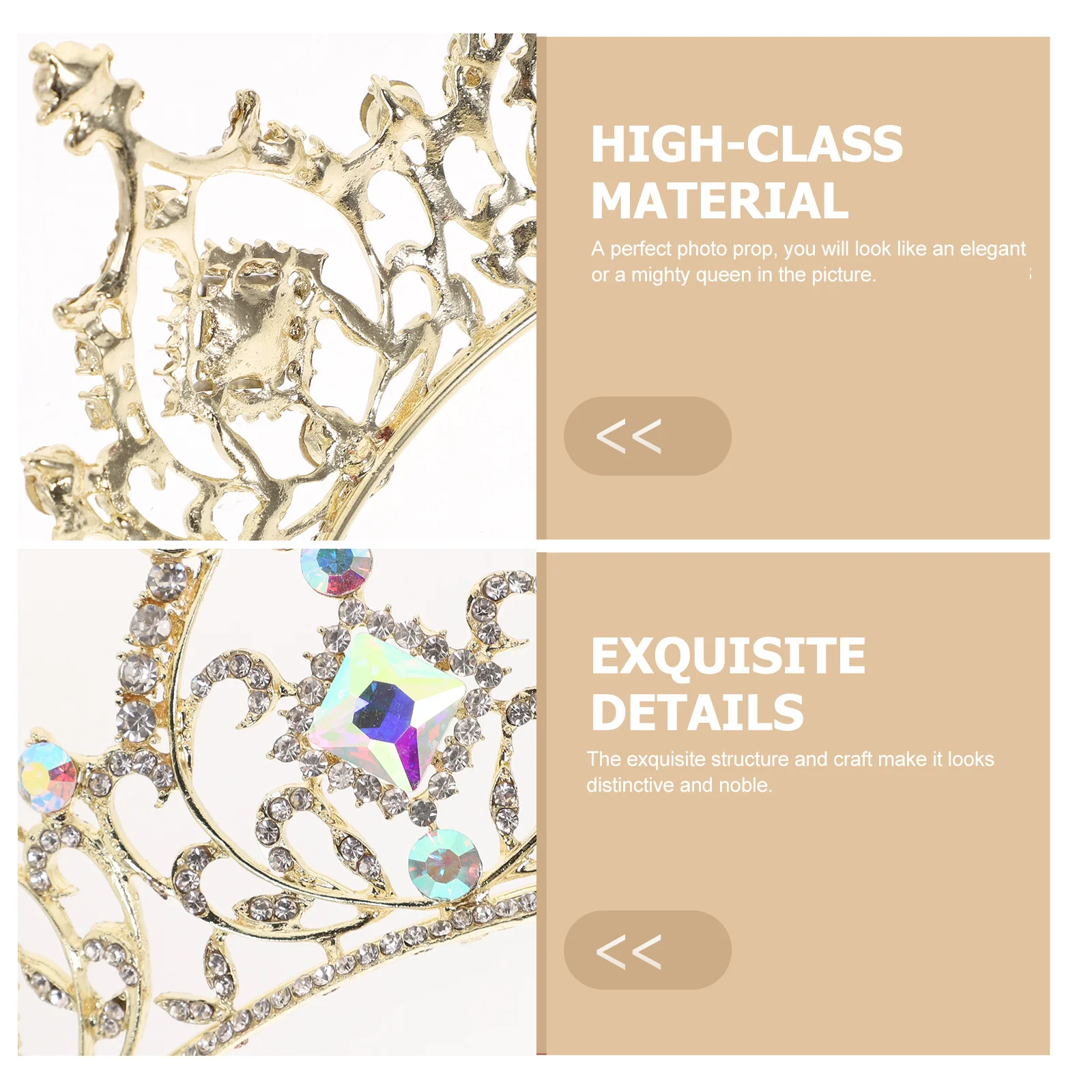 

1Pcs Crystal Bridal Crown Elegant Alloy Wedding Dress Accessory Birthday Decorative Party Headdress Bridal Crown