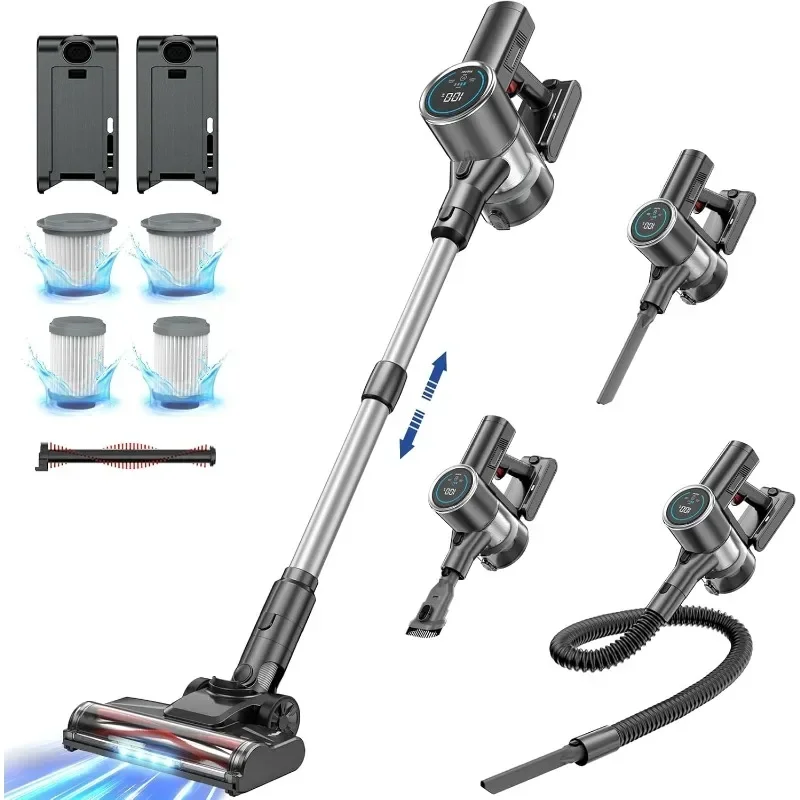 Airpher Cordless Vacuum Cleaner Handheld Vacuum Cordless with LED Display Brushless Motor Anti-Tangle Vacuum Cleaner for Home