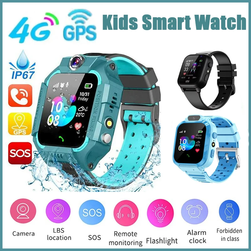 Kids 4G Smart Watch SOS GPS Location Sim Card Call Child SmartWatch Camera Waterproof Watch Gift For IOS Android 2025 New