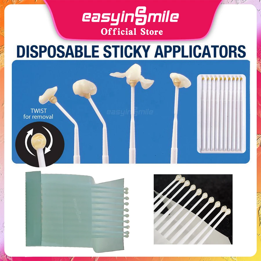 60 Pcs/box Dental Disposable Sticky Applicators Micro Brush Removal 4 1/2