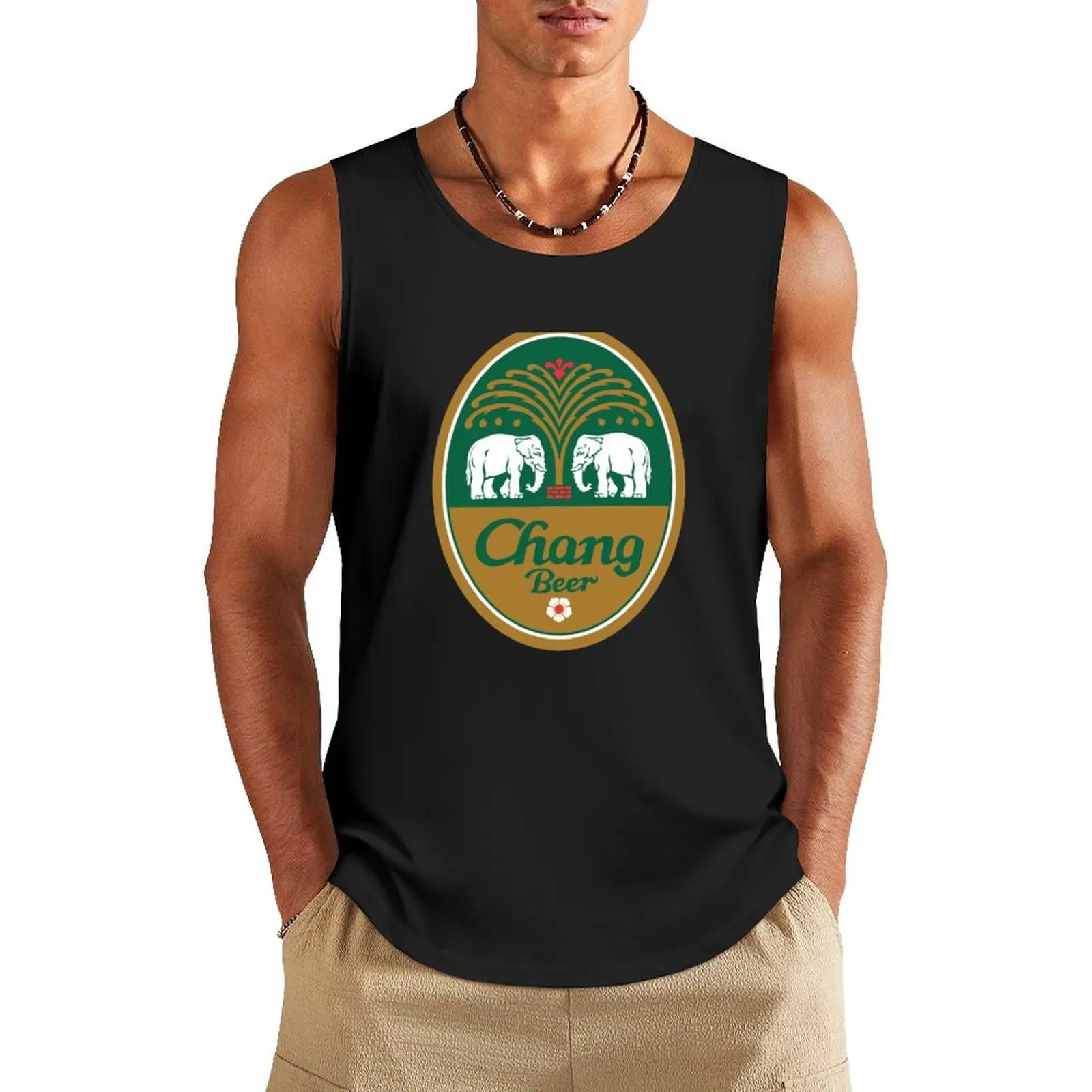 

chang beer Tank Top vests for men summer clothes man 2024 Men's sleeveless