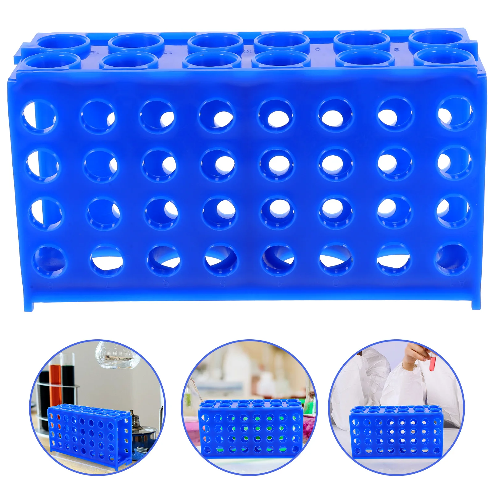Test Rack Storage Organizer for Lab Small Reusable Plastic Holder Chemistry Sample Tube Stand Tube Display Rack Test Tubes