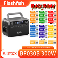 Flashfish BP030B 300W Portable Power Station, 230.4 Wh LiFePO4 Battery, 600W Surge, Pass-through Charging, AC Outlets, for home