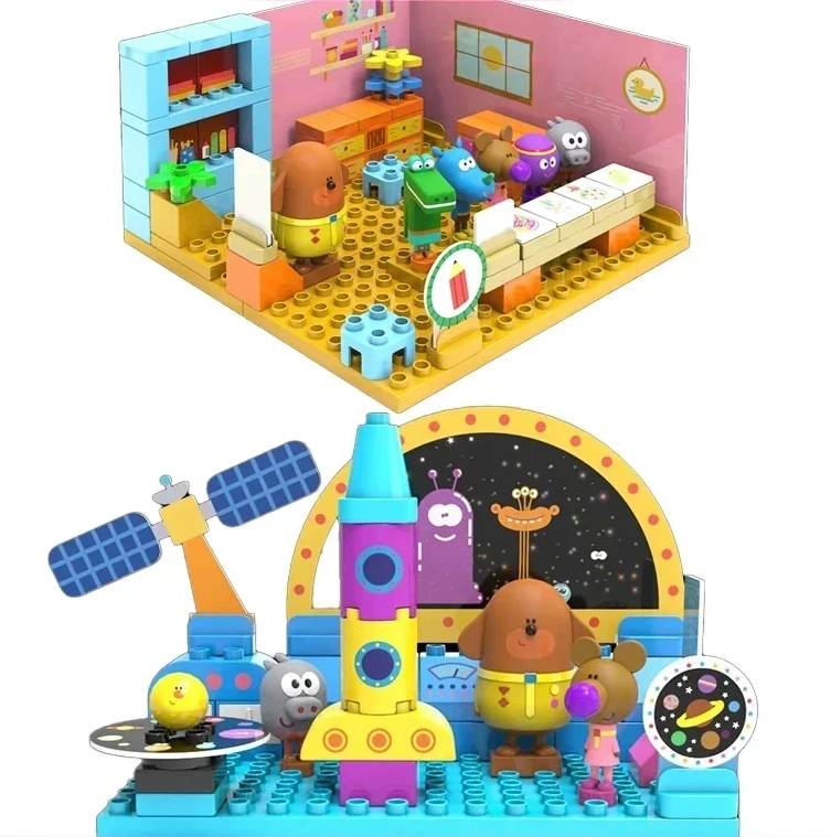 Hey Duggee Building Block Animal School Puzzle Space Rocket Model Educational Toys Desktop Decoration Birthday Gift