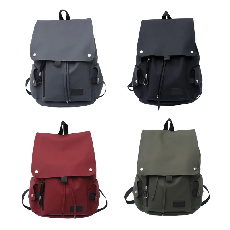 Multifunctional Large Capacity Backpack Water Resistant PU Leather Shoulder Bag