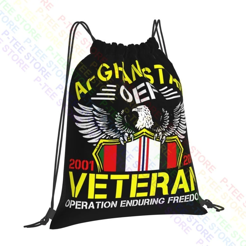 Afghanistan Oef Veteran Operation Enduring Freedom 2001 2014 Eagle Drawstring Bags Gym Bag Portable Multi-function