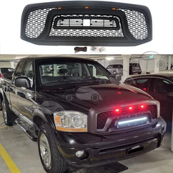 Raptor Style Front Mesh Grill Fit for Dodge Ram 1500/06-09 2500 3500 Grille ABS With LED Light Replacement  2006 2007 2008