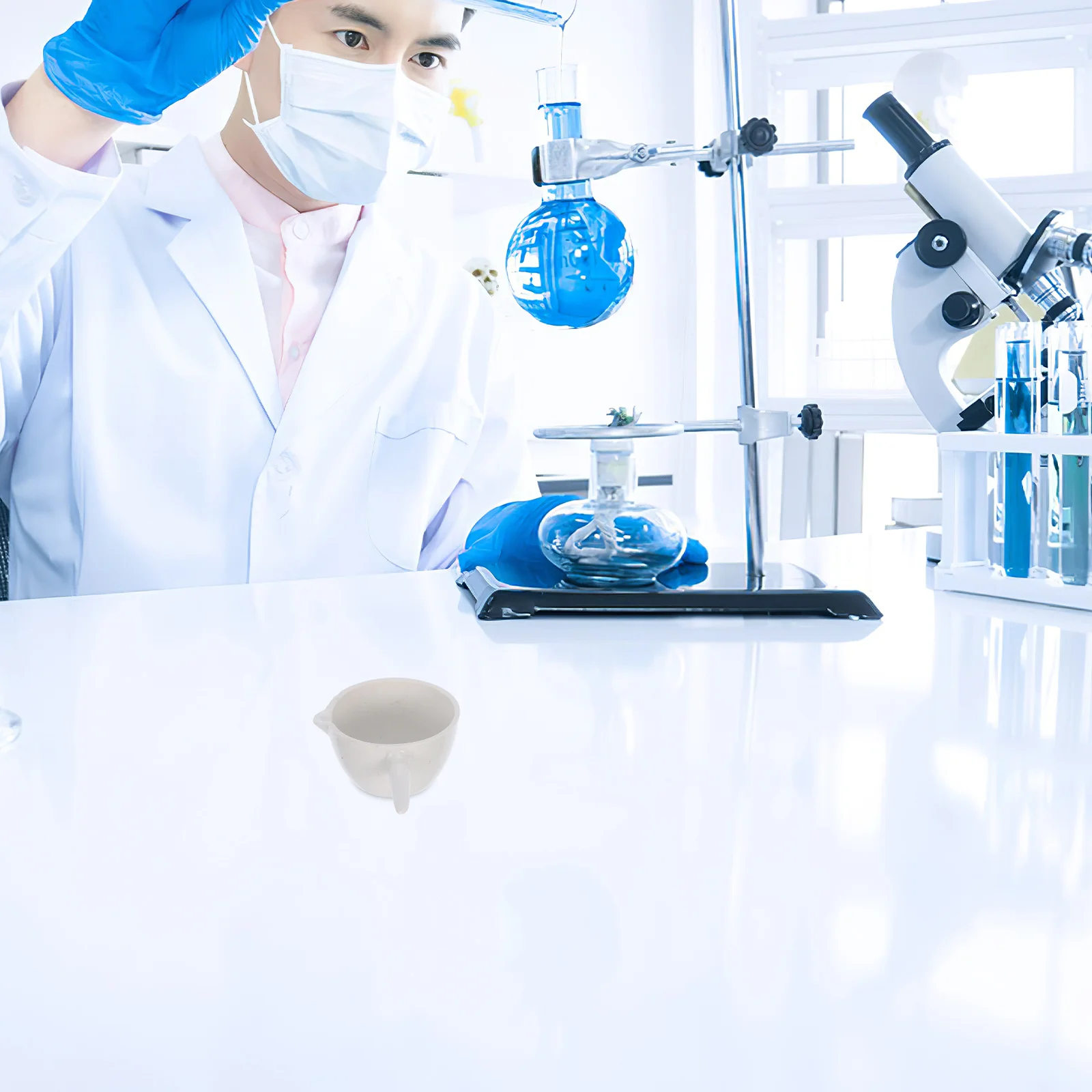 

2Pcs Round Evaporating Dish with Handle High Chemical Stability Acid Alkali Resistant for Laboratory School Evaporating Supplies