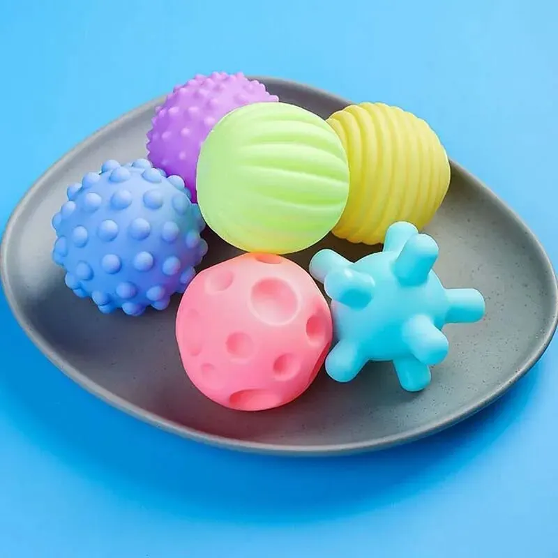 Baby Puzzle Soft Rubber Hand Grip Ball 0-6-12 Months Tactile Perception Bath Bath Toy Massage Ball for Newborns