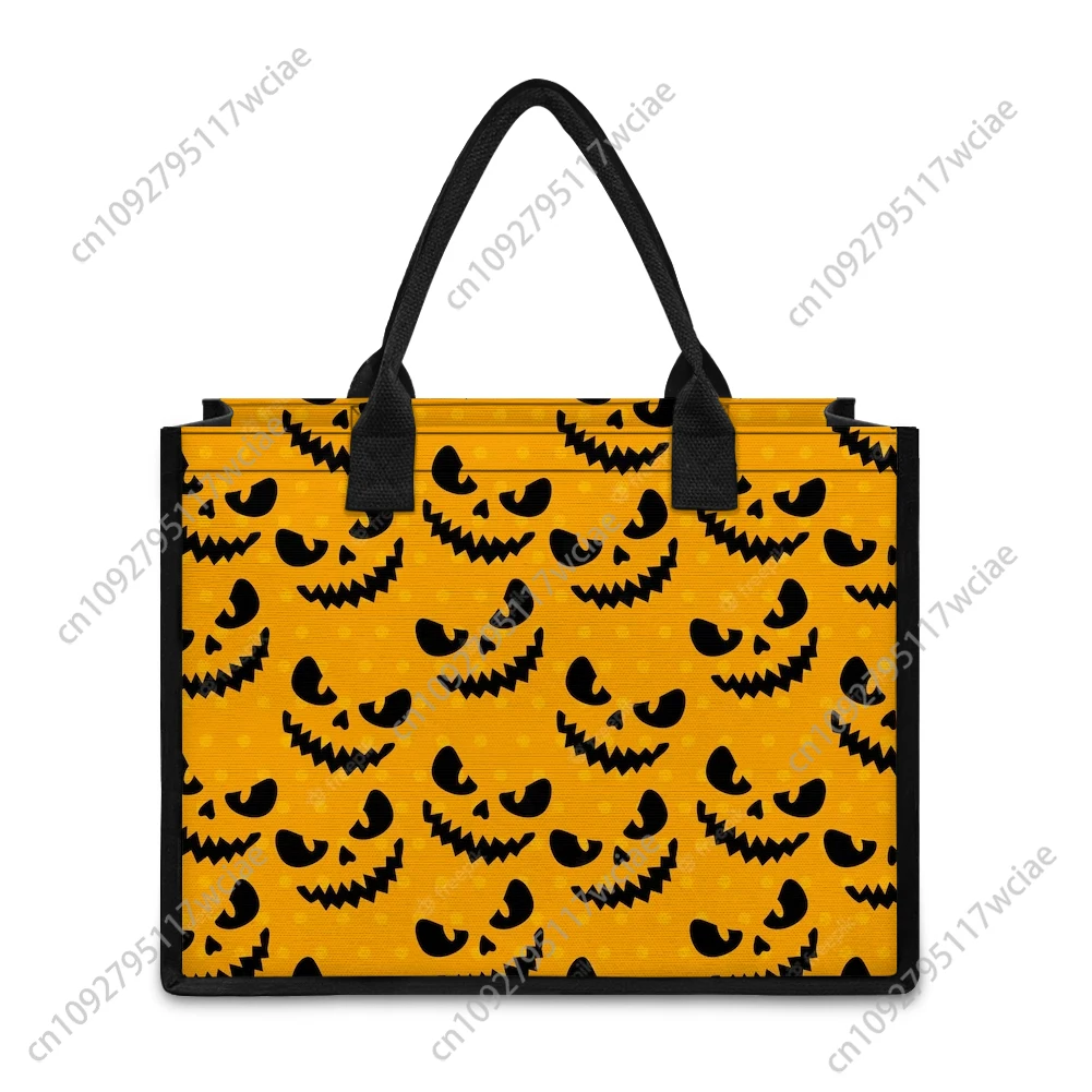 هالوين اليقطين مهرج حقيبة يد مخصصة للمرأة حقيبة قماش قنب شخصية حمل حقيبة كتف السفر حفلة الشاطئ هدية