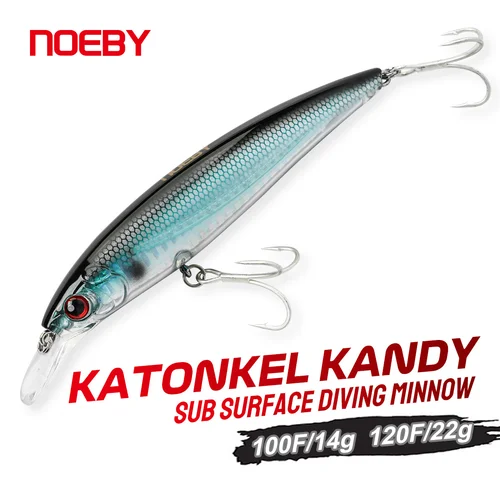 NOEBY Katonkel Kandy Sub superficie buceo Minnow 100mm 14g 120mm 22g Jerkbait cebo duro Artificial lubina Bonito Señuelos de Pesca